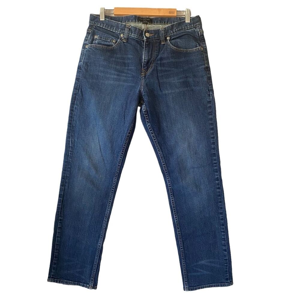 Banana Republic Jeans Size 33x32 Athletic Fit Slim Straight Blue Denim 5 Pocket